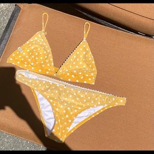 Rhythm yellow and white polka dot bikini